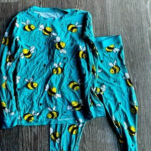 Little Sleepies Turquoise Bees 2 Piece PJ set | Bamboo | Size 5/6